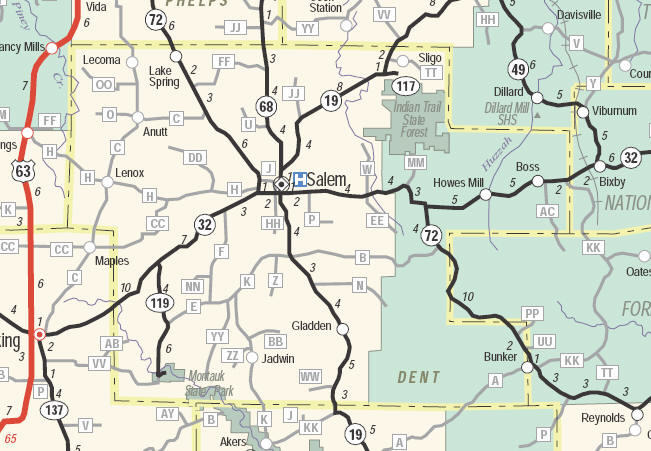 map of Dent County